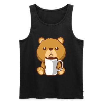 Brown bear bear coffee bear - Men's Premium Organic Tank Top - black - Front - Michal (187cm)