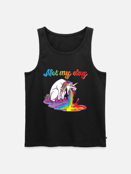 Ikke min dag enhjørning spytter spy - Herre Premium økologisk tanktop - sort