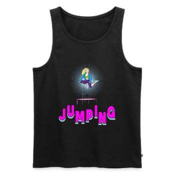 Saut trampoline jumpstyle hopping sport - Débardeur bio Premium Homme - noir - Devant - AI Model Male 178 light (178cm)