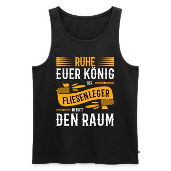 Fliesenleger Sprüche - Männer Premium Bio Tank Top - Schwarz - Vorne - Michal (187cm)