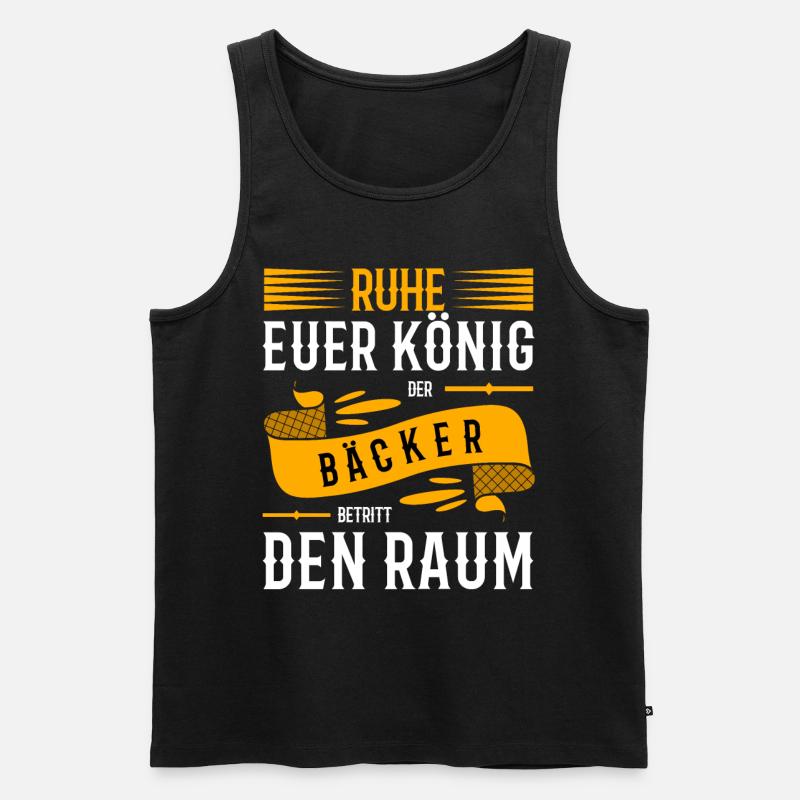 Lustige Bäcker Sprüche - Männer Premium Bio Tank Top - Schwarz