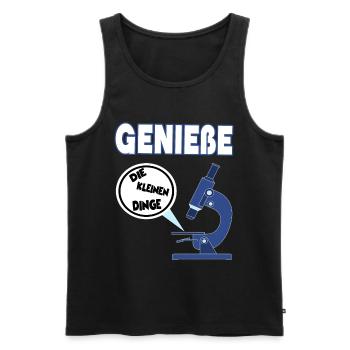 Lustige Mikrobiologie - Enjoy the little things - Männer Premium Bio Tank Top - Schwarz - Vorne - Michal (187cm)