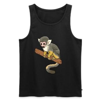Squirrel monkey squirrel monkey primate - Men's Premium Organic Tank Top - black - Front - AI Model Male 178 light (178cm)