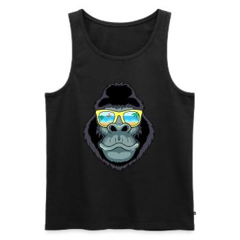 Gorialla Affe Sonnenbrille Sommer Strand Urlaub - Männer Premium Bio Tank Top - Schwarz - Vorne - Michal (187cm)