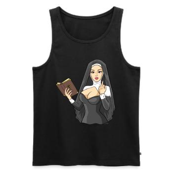 Girl Power PWR Pin Up Tattoo Rockabilly - Männer Premium Bio Tank Top - Schwarz - Vorne - AI Model Male 178 light (178cm)