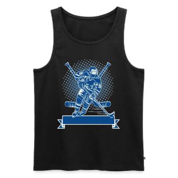 Hockey Hockey Hockey Sur Glace Auto-conception - Débardeur bio Premium Homme - noir - Devant - Michal (187cm)