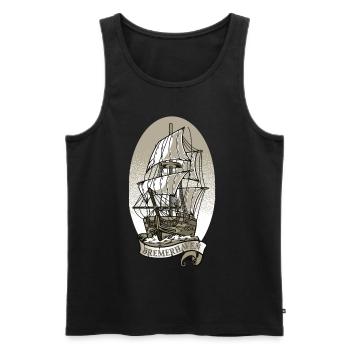 Bremerhaven sailing ship - Men's Premium Organic Tank Top - black - Front - AI Model Male 178 light (178cm)