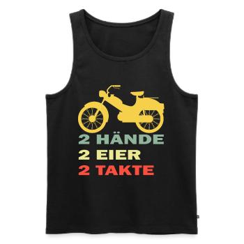 lustiges Mofa Moped 2 Hände 2 Eier Zwei Takte - Männer Premium Bio Tank Top - Schwarz - Vorne - Michal (187cm)