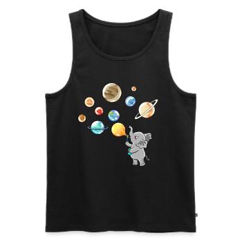 Solar System Planet Elephant Balloons - Men's Premium Organic Tank Top - black - Front - AI Model Male 178 light (178cm)