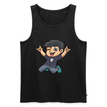 Rocking boy student school freshman design - Men's Premium Organic Tank Top - black - Front - AI Model Male 178 light (178cm)