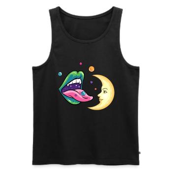 Planeten und der Mond Design für einen Planten - Männer Premium Bio Tank Top - Schwarz - Vorne - AI Model Male 178 light (178cm)