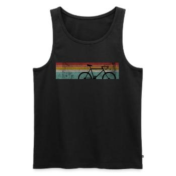 Fahrradfahren Fixie Vintage Radfahrer - Männer Premium Bio Tank Top - Schwarz - Vorne - AI Model Male 178 light (178cm)