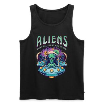 Aliens Don't Believe In You Either - Men's Premium Organic Tank Top - black - Front - AI Model Male 178 light (178cm)