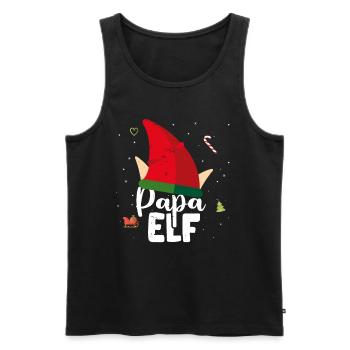 Papa Elf Partnerlook Weihnachten Familie Vater - Männer Premium Bio Tank Top - Schwarz - Vorne - Michal (187cm)