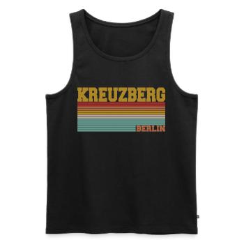 Berlin Kreuzberg - Männer Premium Bio Tank Top - Schwarz - Vorne - Michal (187cm)