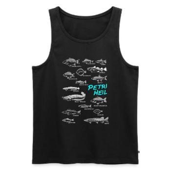 Petri Heil Fischarten Angeln Angler Fischkunde - Männer Premium Bio Tank Top - Schwarz - Vorne - Michal (187cm)