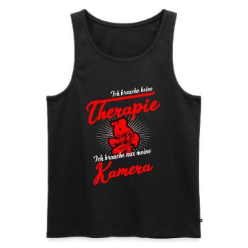Fotograf Therapie Fotografieren Fotos Machen - Männer Premium Bio Tank Top - Schwarz - Vorne - AI Model Male 178 light (178cm)
