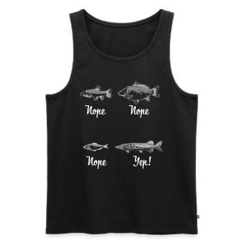 Hechte Hecht Angler Nope Nope Yep Zu Hechten - Männer Premium Bio Tank Top - Schwarz - Vorne - AI Model Male 178 light (178cm)