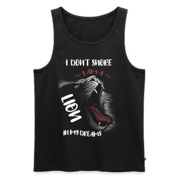 Funny snore saying I don't snore lion - Men's Premium Organic Tank Top - black - Front - AI Model Male 178 light (178cm)