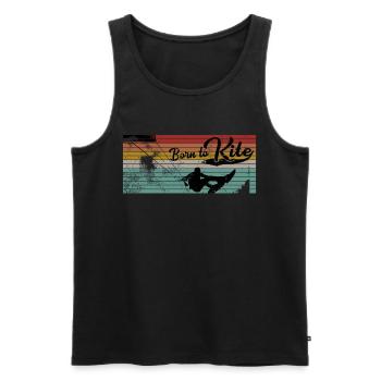Kitesurfen Born To Kite Vintage Kitesurfing - Männer Premium Bio Tank Top - Schwarz - Vorne - Michal (187cm)