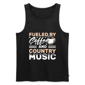 Fueled by Coffee and Country Music Lover - Débardeur bio Premium Homme - noir - Devant - Michal (187cm)