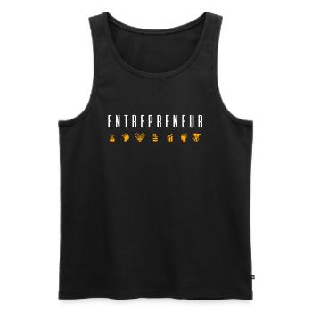 Entrepreneur CHEF D’ENTREPRISE Business Startup Boss - Débardeur bio Premium Homme - noir - Devant - AI Model Male 178 light (178cm)