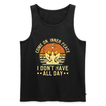 Come on, Inner Peace Spiritual Yoga Meditation - Men's Premium Organic Tank Top - black - Front - AI Model Male 178 light (178cm)