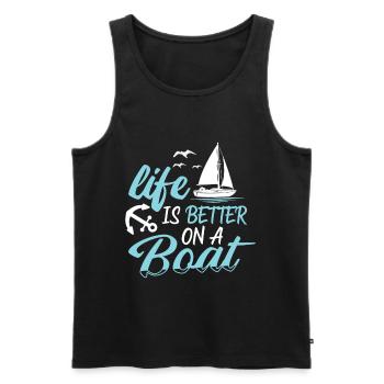 Better Life on a Boat Captain Marine Yacht Yacht - Débardeur bio Premium Homme - noir - Devant - Michal (187cm)