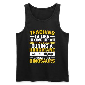 Teaching is Like Hiking Up an Volcano Teacherlife - Männer Premium Bio Tank Top - Schwarz - Vorne - Michal (187cm)