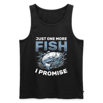 Just One More Fish I Promise Drôle de pêche - Débardeur bio Premium Homme - noir - Devant - Michal (187cm)