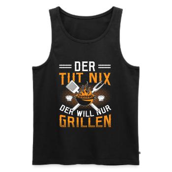 Le Tut Nix Le Will Seulement Grillen BBQ Grillmeister - Débardeur bio Premium Homme - noir - Devant - Michal (187cm)