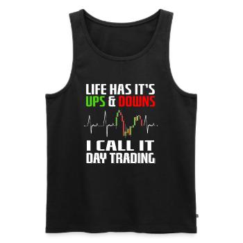 Drôle de sort De la négociation Heartbeat pour Day Trader - Débardeur bio Premium Homme - noir - Devant - Michal (187cm)