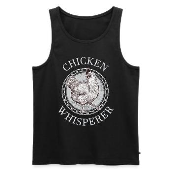 Chicken whisperer Hühner Hahn - Männer Premium Bio Tank Top - Schwarz - Vorne - AI Model Male 178 light (178cm)