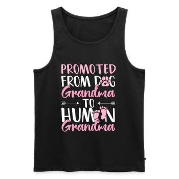 Promoted Dog Grandma Human Grandma Zukünftige Oma - Männer Premium Bio Tank Top - Schwarz - Vorne - AI Model Male 178 light (178cm)