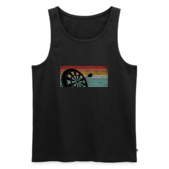 Retro Darts Dart Board - Men's Premium Organic Tank Top - black - Front - AI Model Male 178 light (178cm)