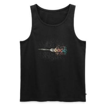 Retro Dartpfeil DNA - Männer Premium Bio Tank Top - Schwarz - Vorne - Michal (187cm)