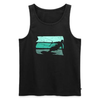 Kitesurf Kiter - Débardeur bio Premium Homme - noir - Devant - AI Model Male 178 light (178cm)