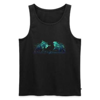 Aktionär Bulle Bär Börse DAX Aktien Trader - Männer Premium Bio Tank Top - Schwarz - Vorne - Michal (187cm)