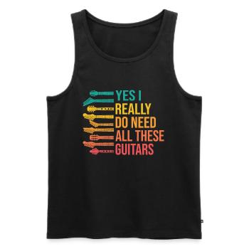 Guitares Papa Guitariste - Débardeur bio Premium Homme - noir - Devant - Michal (187cm)
