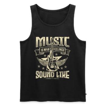 La musique sonne comme un groupe de musique hard rock - Débardeur bio Premium Homme - noir - Devant - AI Model Male 178 light (178cm)