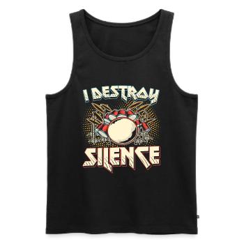 I Destroy Silence Drums - Men's Premium Organic Tank Top - black - Front - Michal (187cm)