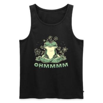 Ohmmm Meditating Frog Yoga Meditation Namaste - Men's Premium Organic Tank Top - black - Front - AI Model Male 178 light (178cm)