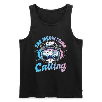 The Meowtains Are Calling Ski Goggles - Men's Premium Organic Tank Top - black - Front - Michal (187cm)