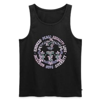 Vielfalt Gleichheit Liebe Frieden Menschenrechte - Männer Premium Bio Tank Top - Schwarz - Vorne - Michal (187cm)