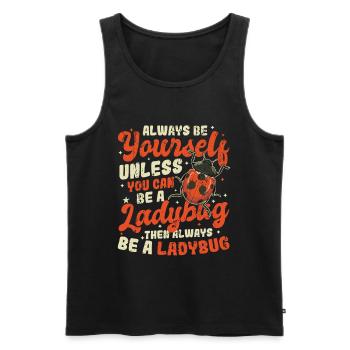 Sei immer du selbst, netter Marienkäfer - Männer Premium Bio Tank Top - Schwarz - Vorne - Michal (187cm)