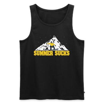 Summer Sucks Snowy Mountains Snowboard - Men's Premium Organic Tank Top - black - Front - AI Model Male 178 light (178cm)