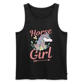I Love My Horses Reitpferd Mädchen - Männer Premium Bio Tank Top - Schwarz - Vorne - AI Model Male 178 light (178cm)