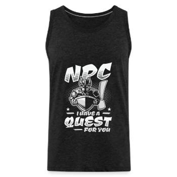 Board Games Roleplaying Quest NPC - Men's Premium Organic Tank Top - charcoal grey - Front - Alexander (188cm)