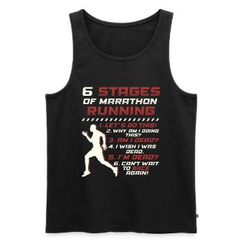 6 étapes du marathonien - Débardeur bio Premium Homme - noir - Devant - Michal (187cm)