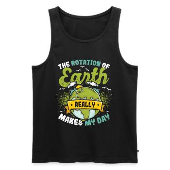 The rotation of the earth makes my day. - Men's Premium Organic Tank Top - black - Front - AI Model Male 178 light (178cm)
